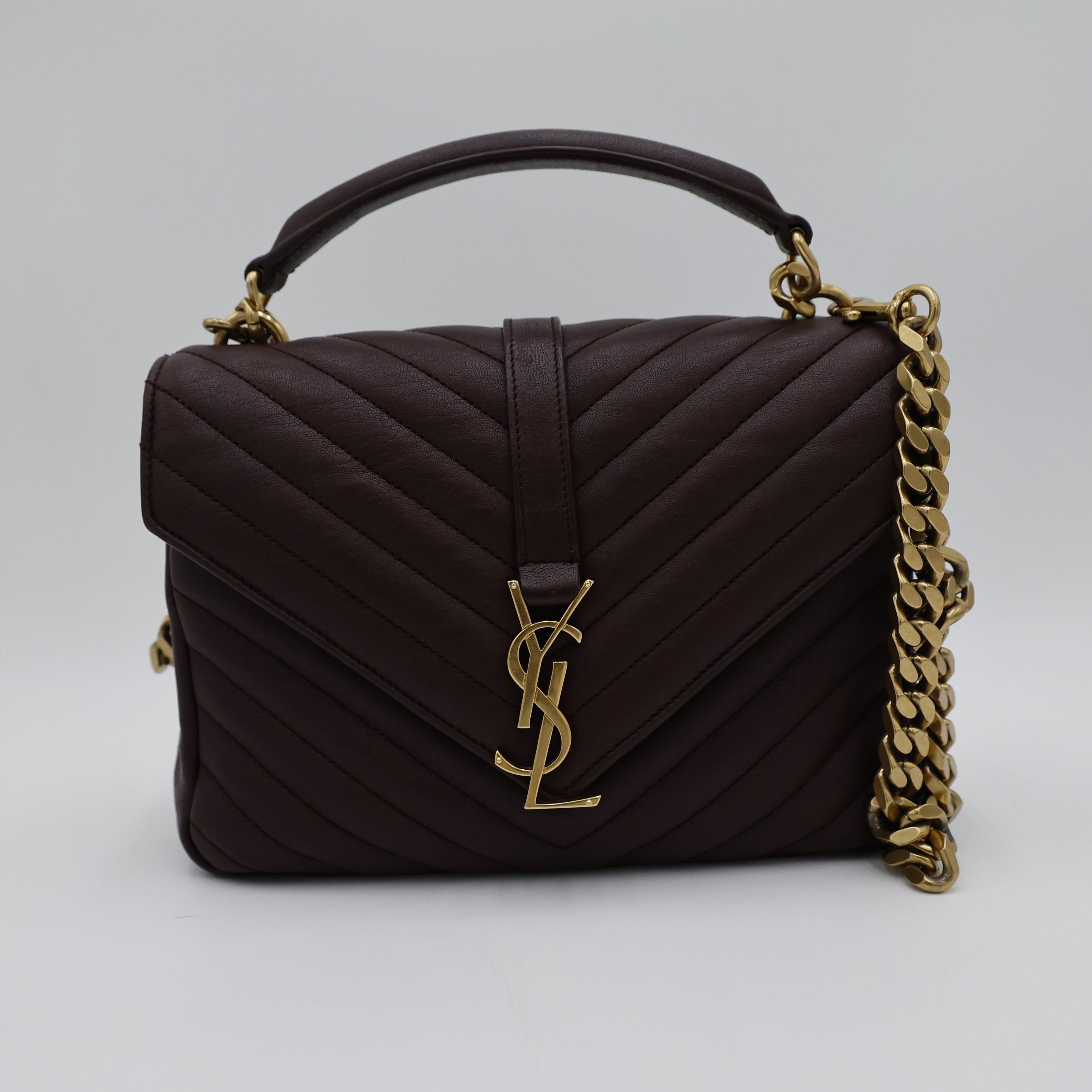 Saint Laurent College Medium Bordeaux