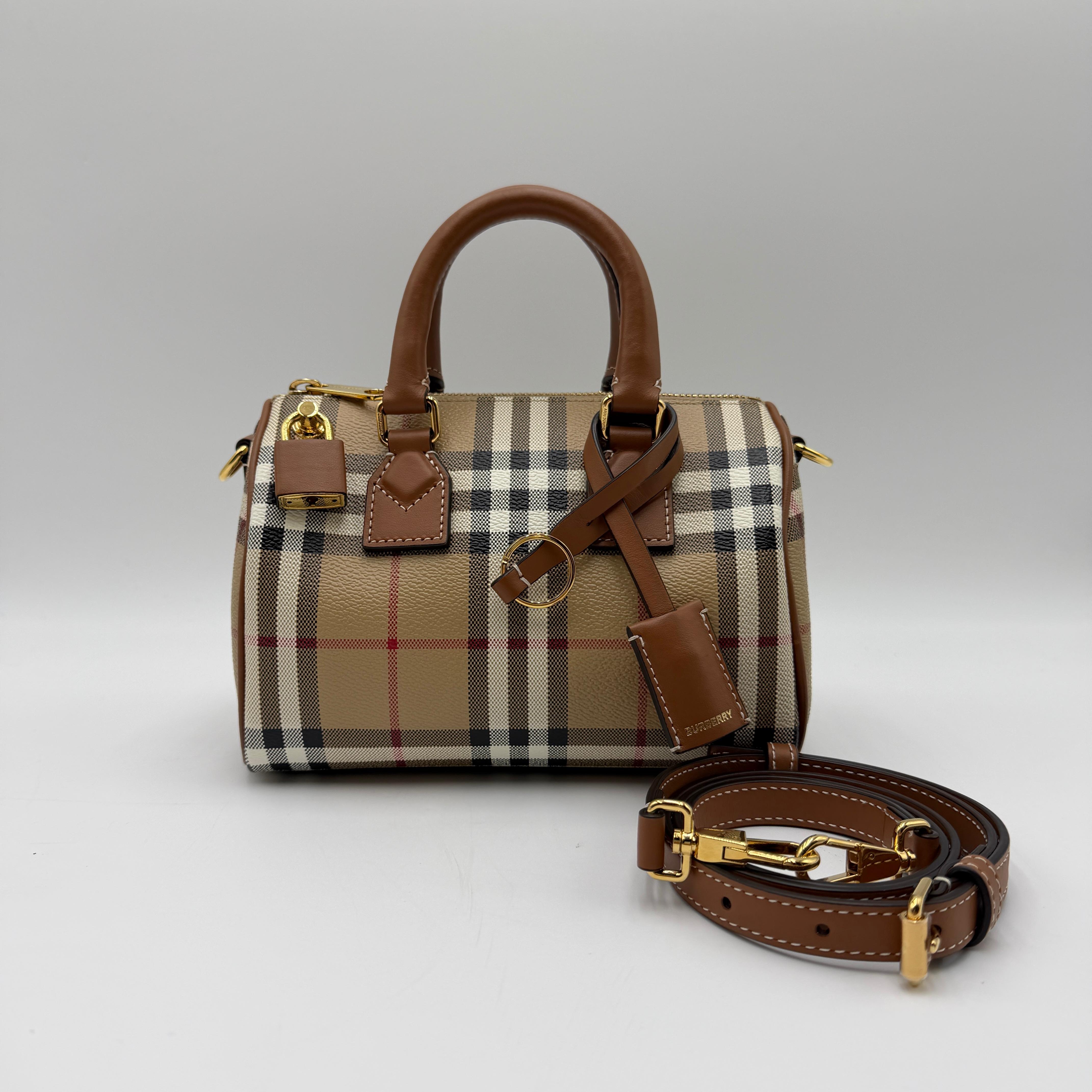 Burberry Mini Check Bowling Bag