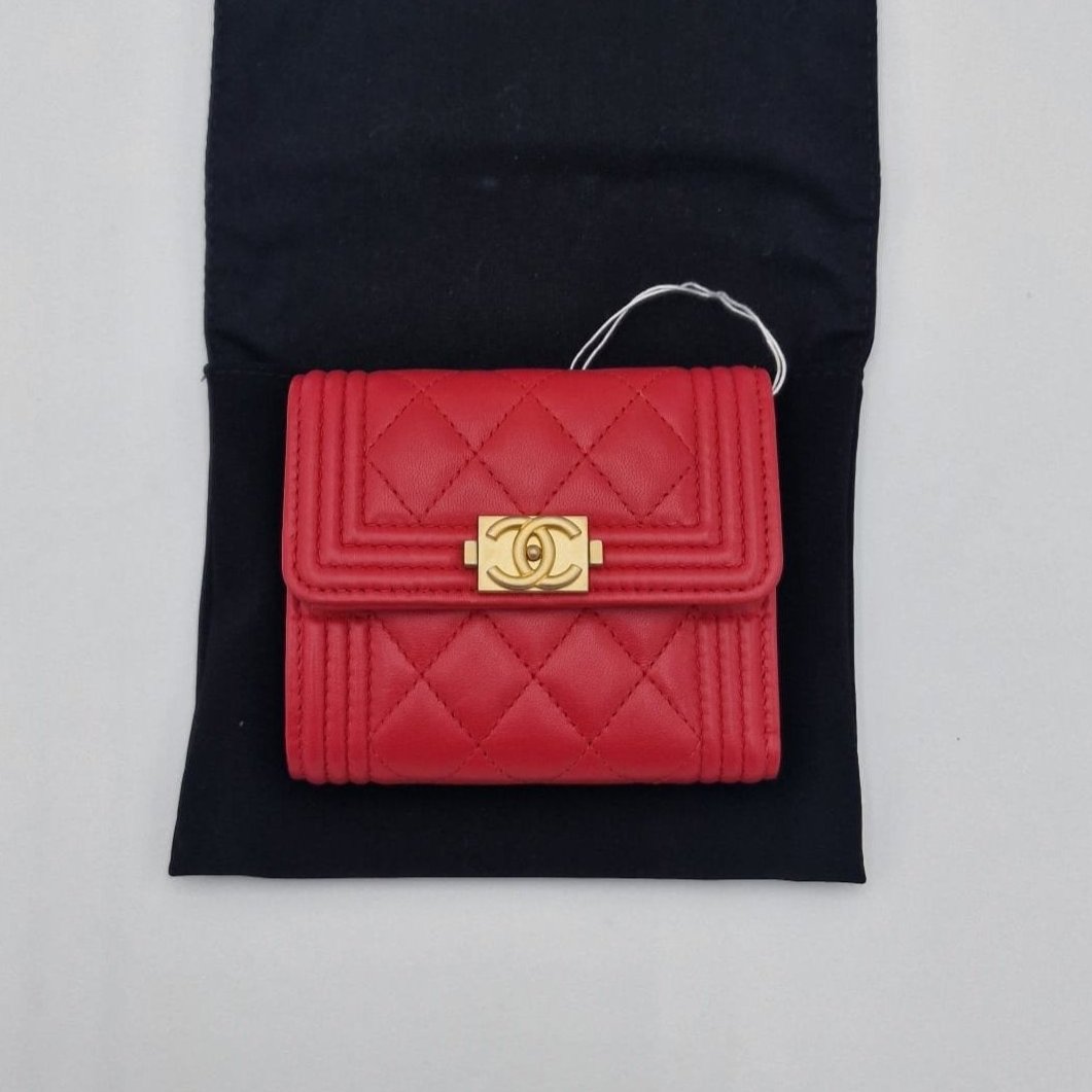 Chanel Boy Flat Small Wallet