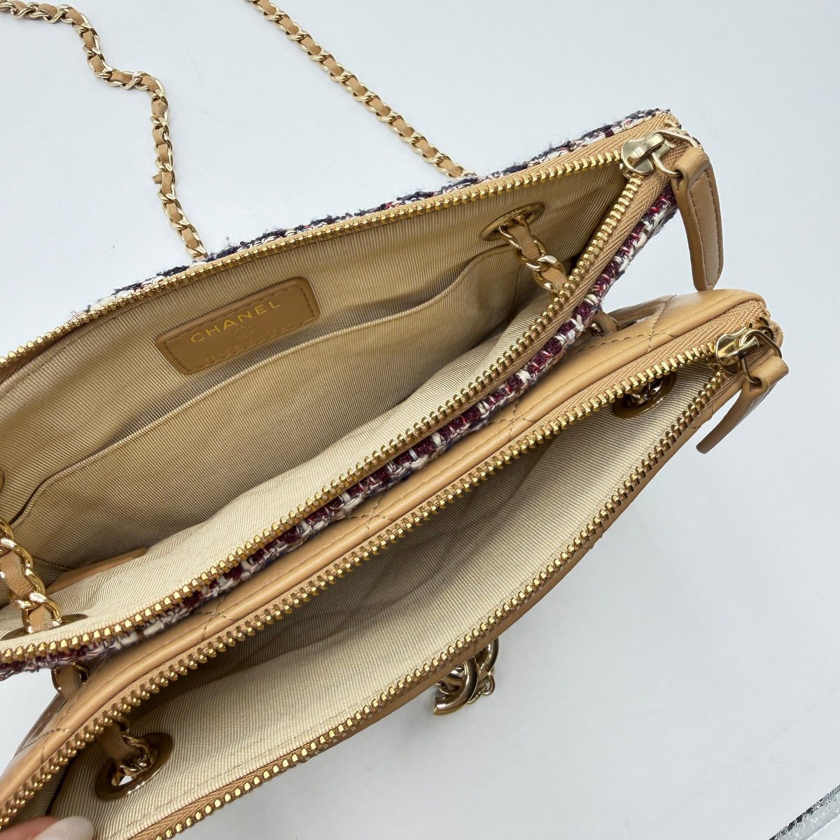 Chanel Lambskin and Tweed Bag