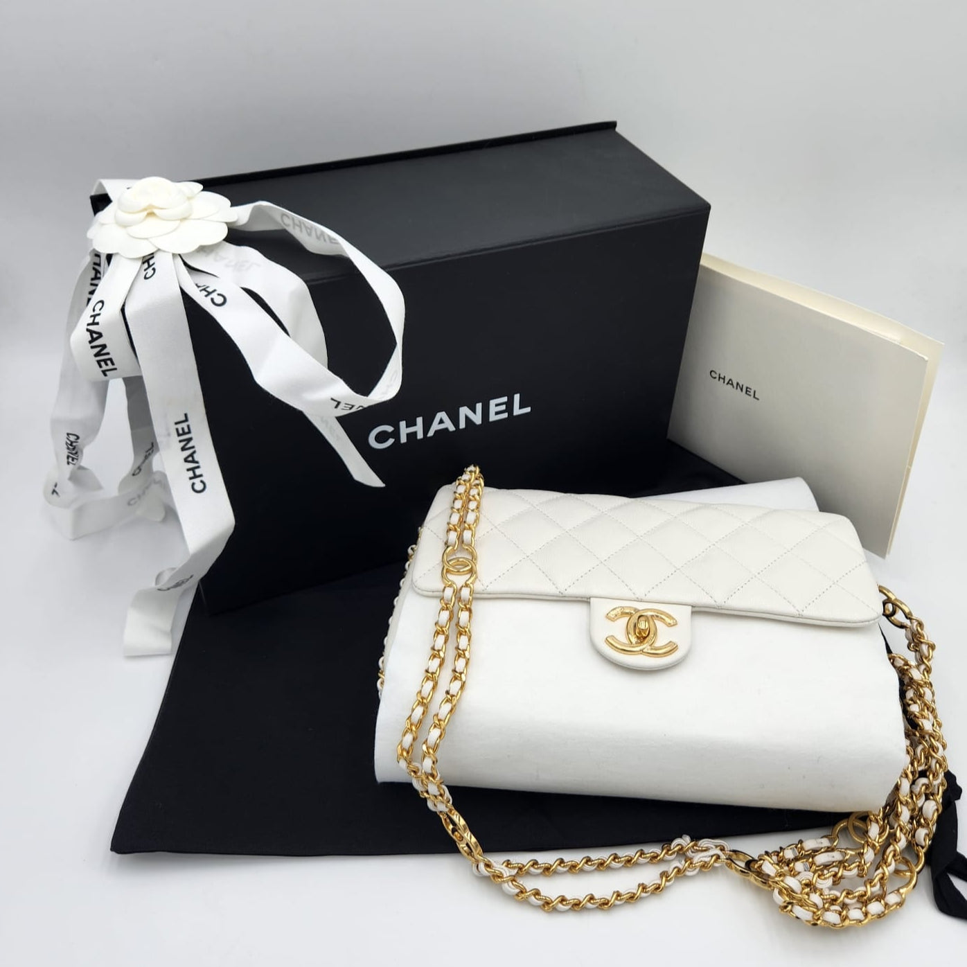 Chanel Classic Flap White Caviar