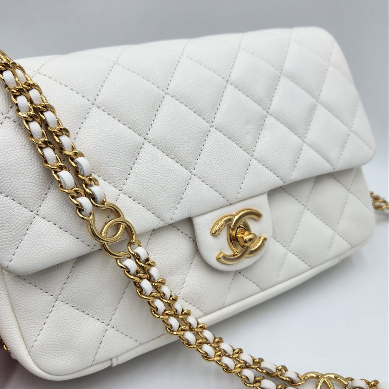 Chanel Classic Flap White Caviar