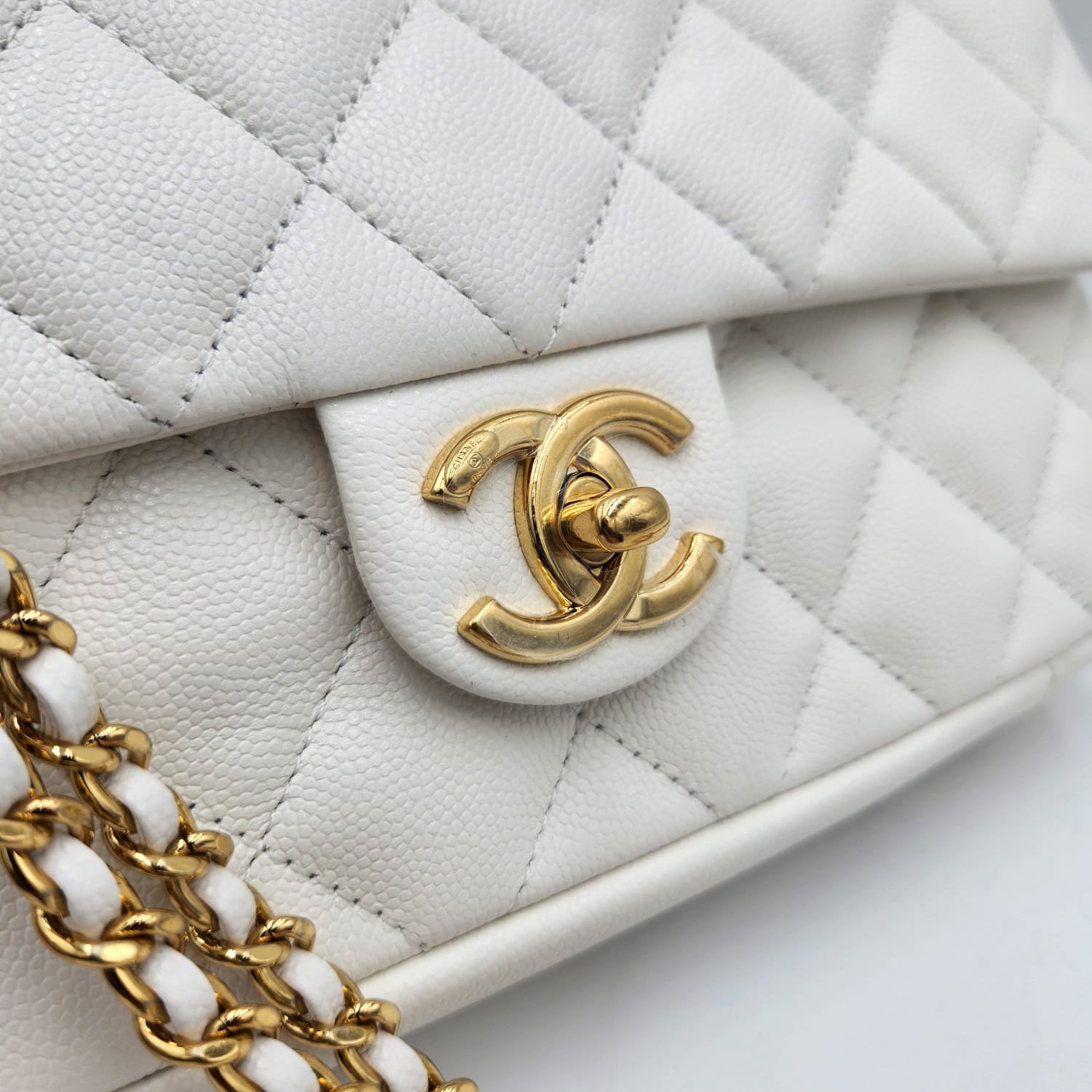 Chanel Classic Flap White Caviar