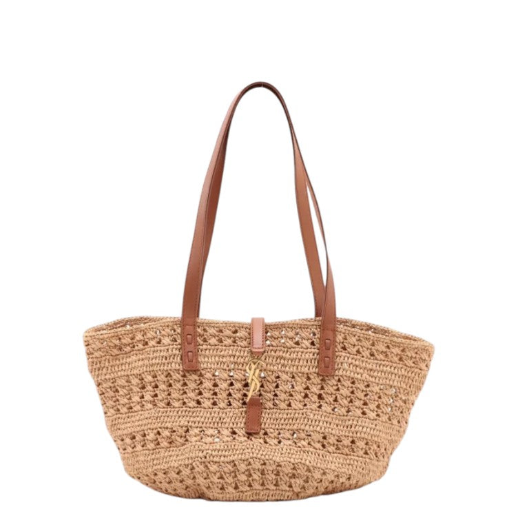 Saint Laurent Small Basket Rafia Tote