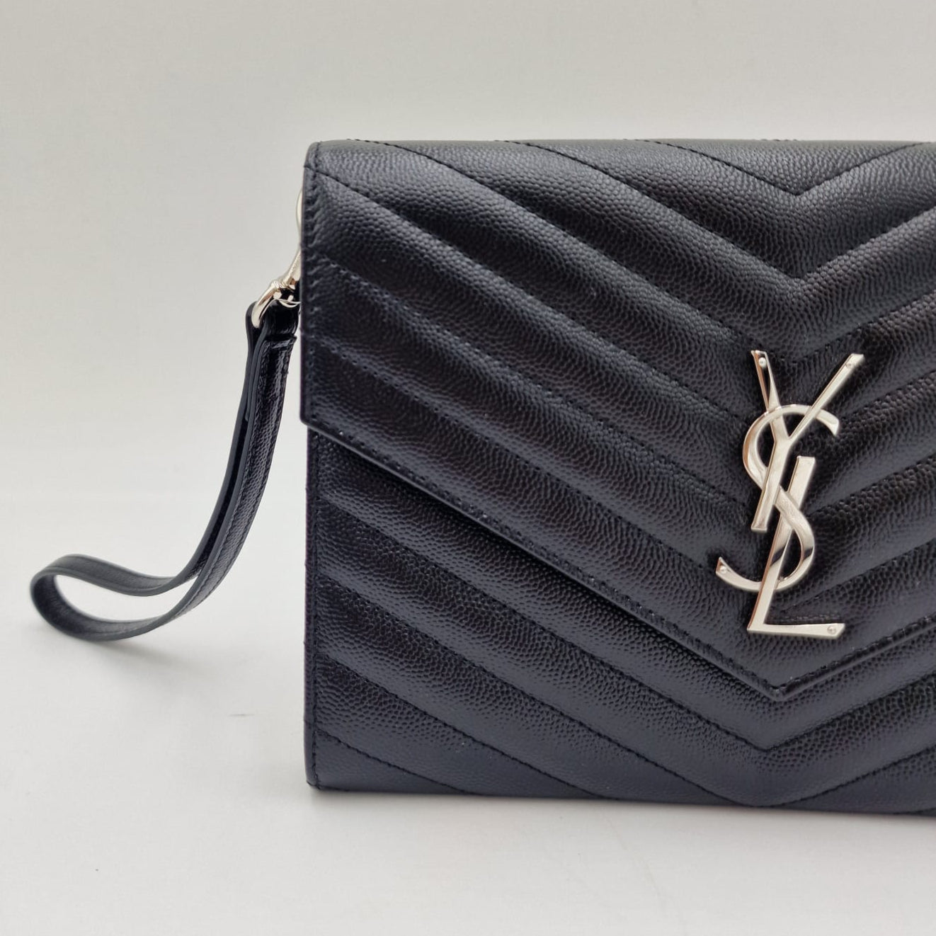 Saint Laurent New Pouch Monogram Clutch