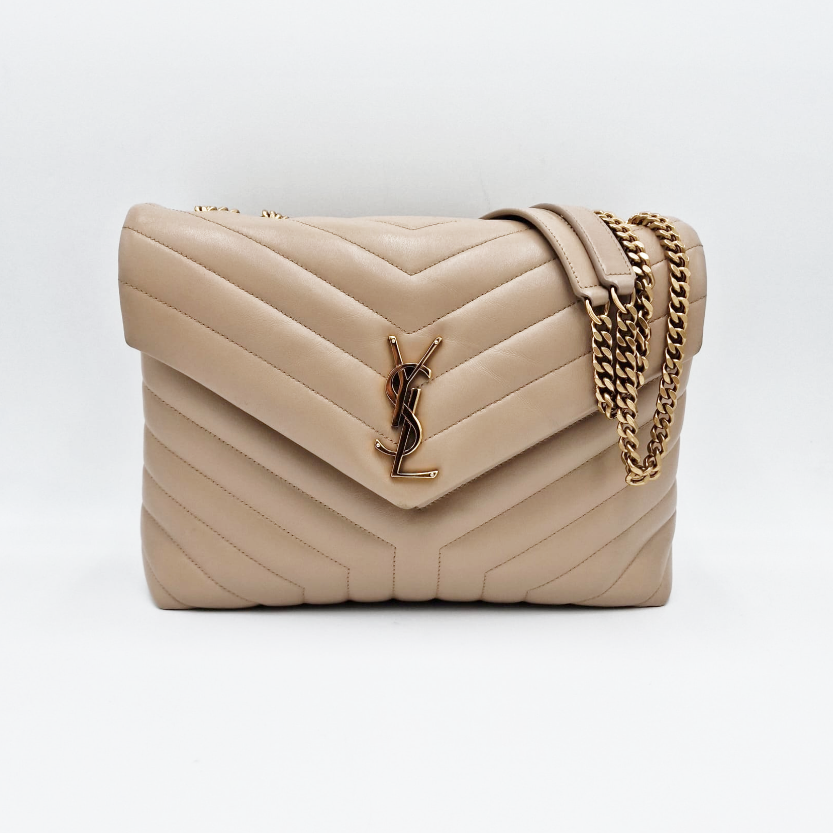 Saint Laurent Loulou Medium Beige