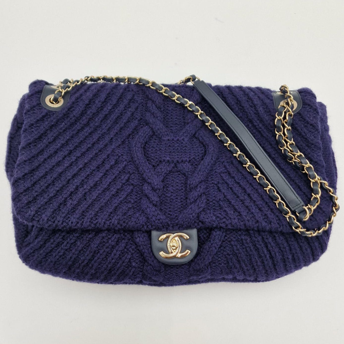 Chanel Knit Flap Large Bag