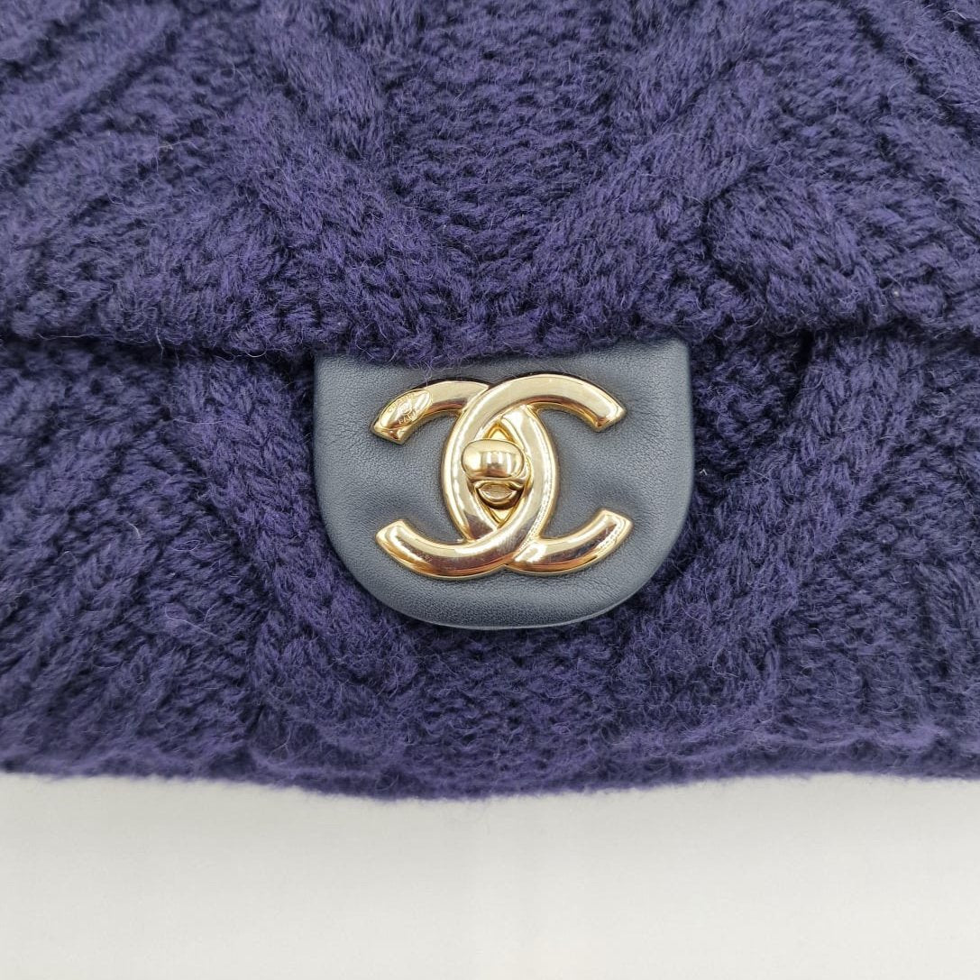 Chanel Knit Flap Large Bag