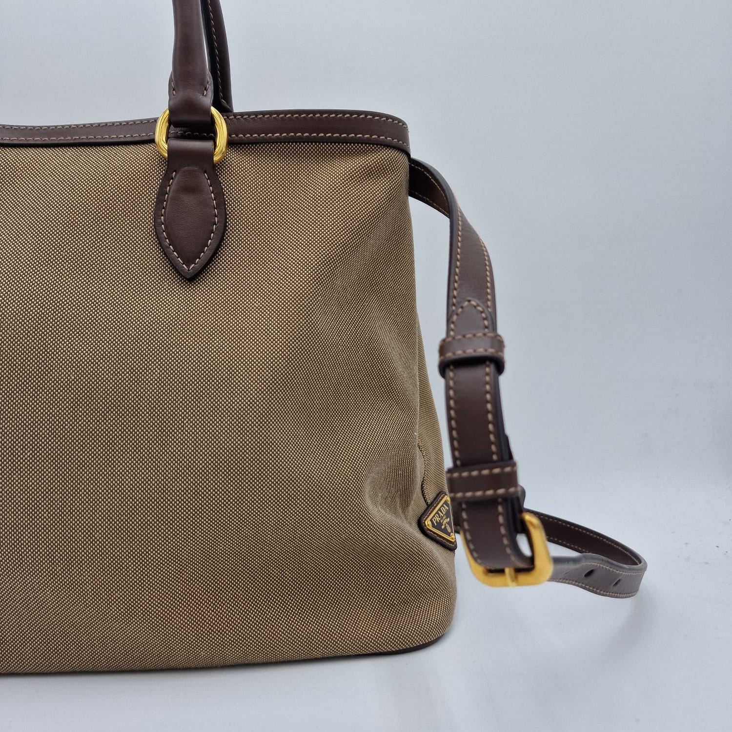 Prada Logo Canvas Tote