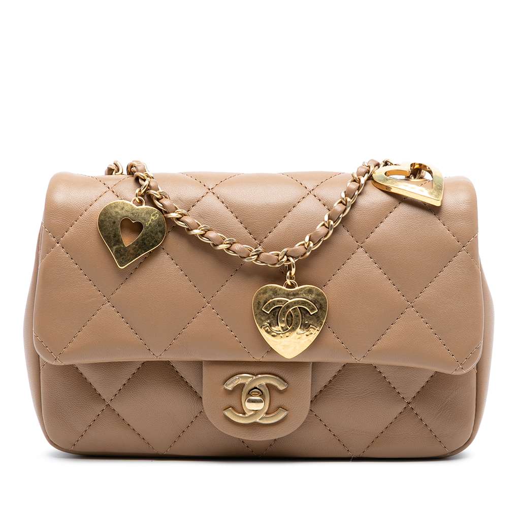 Chanel Mini Rectangular Heart Charms Flap Bag