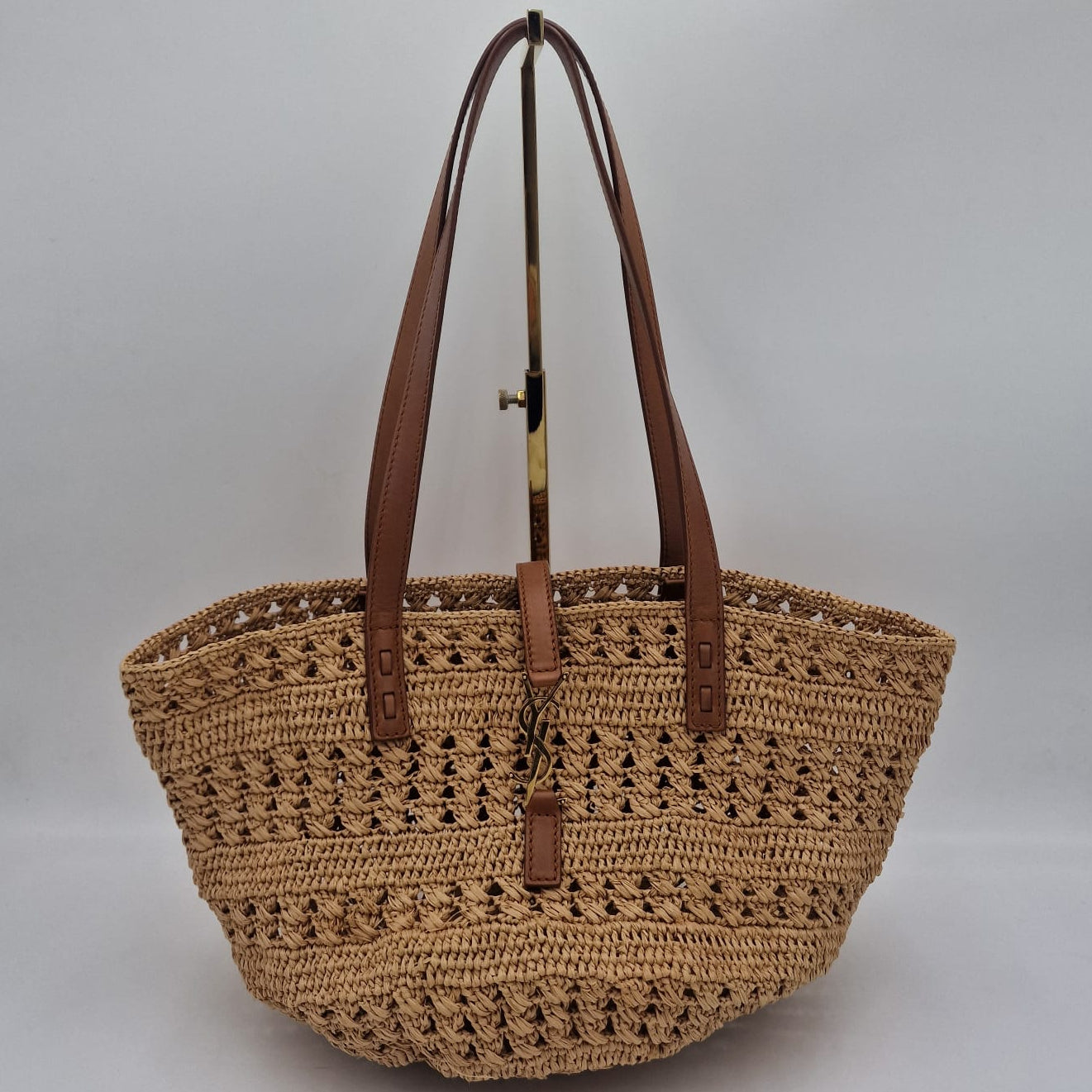 Saint Laurent Small Basket Rafia Tote
