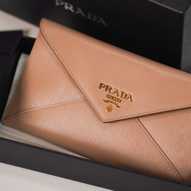 Prada Saffiano Wallet Beige