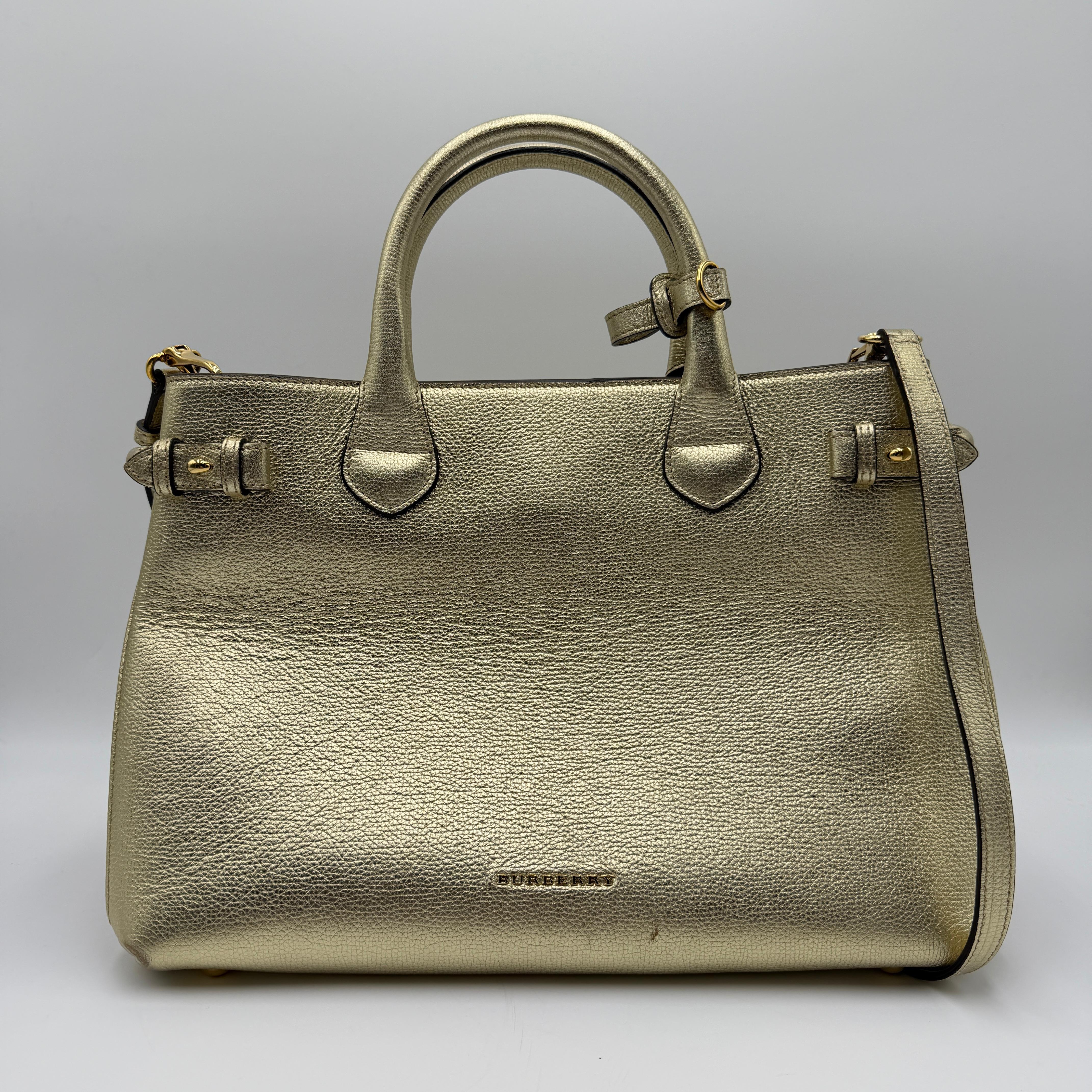 Burberry Metallic House Check Medium Tote