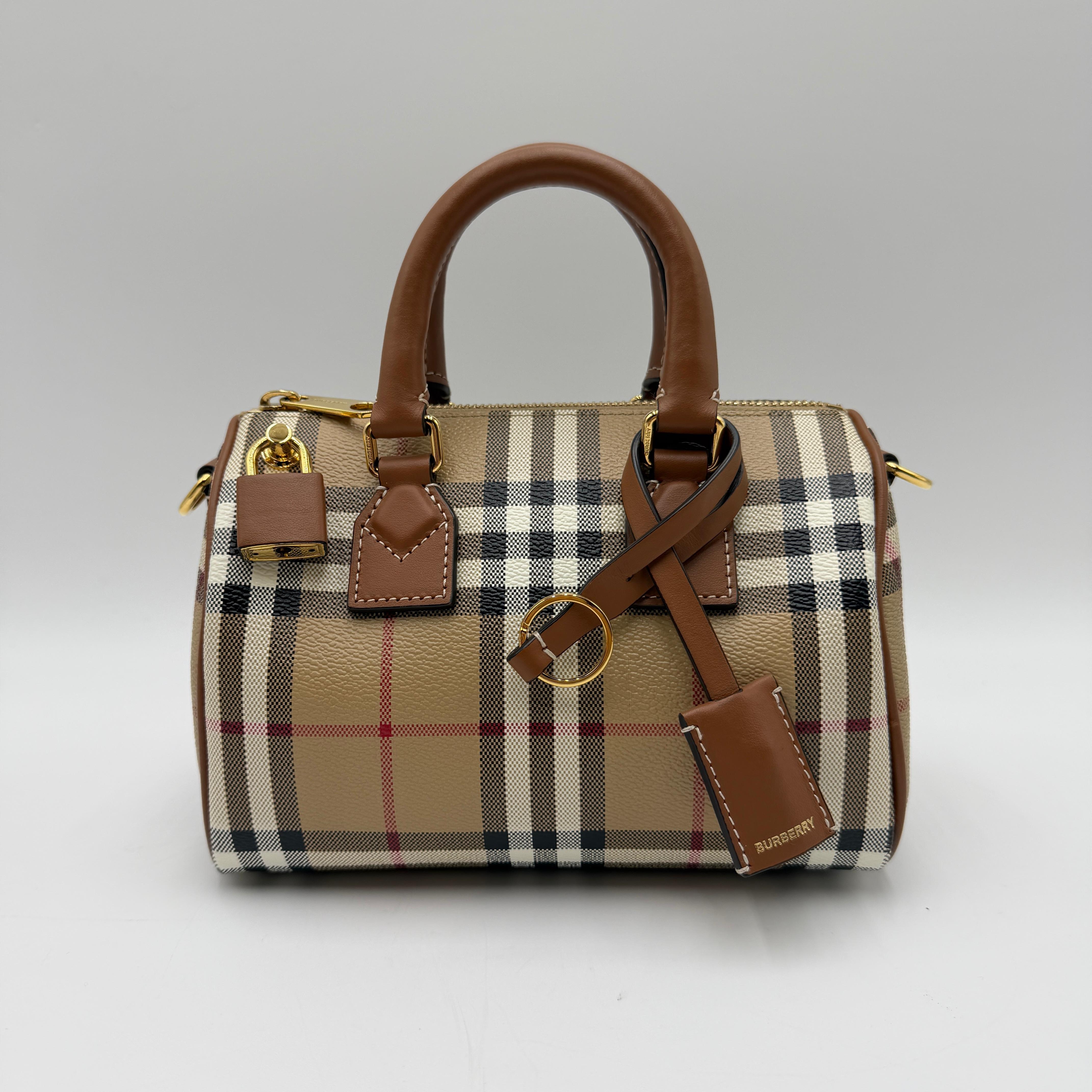 Burberry Mini Check Bowling Bag