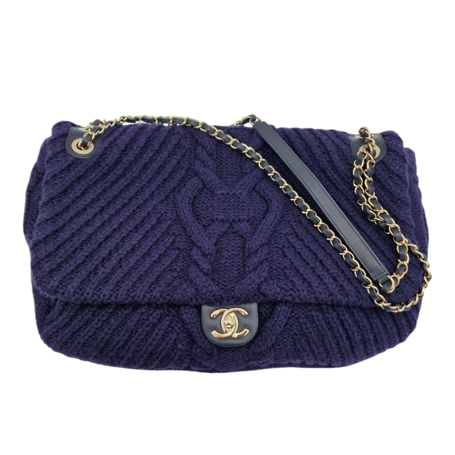 Chanel Knit Flap Large Bag