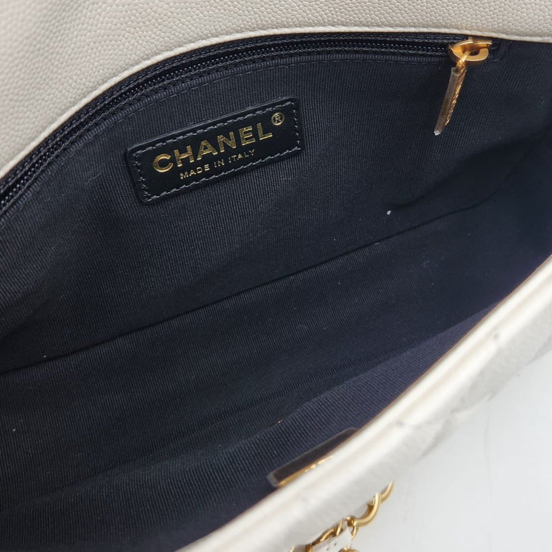 Chanel Classic Flap White Caviar