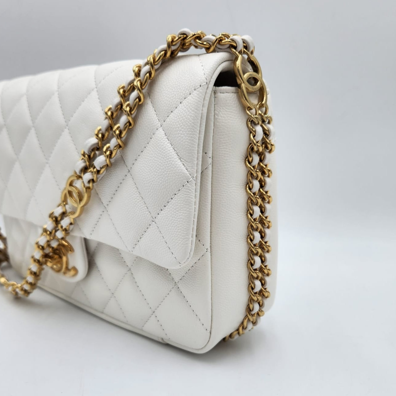 Chanel Classic Flap White Caviar
