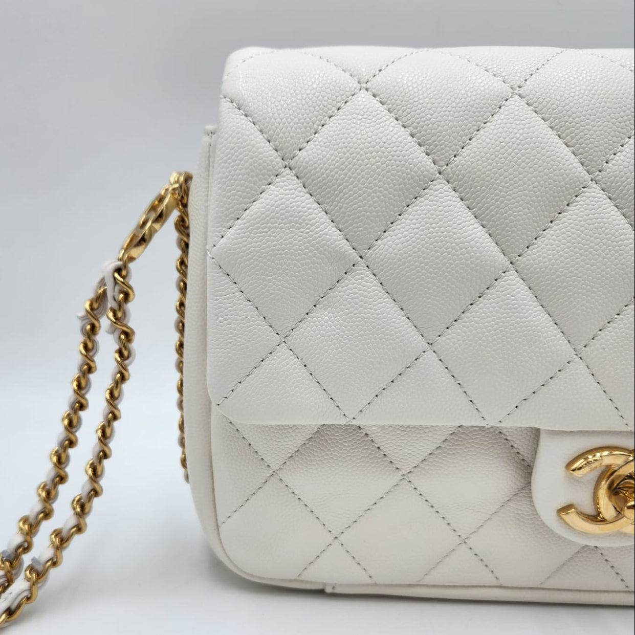 Chanel Classic Flap White Caviar