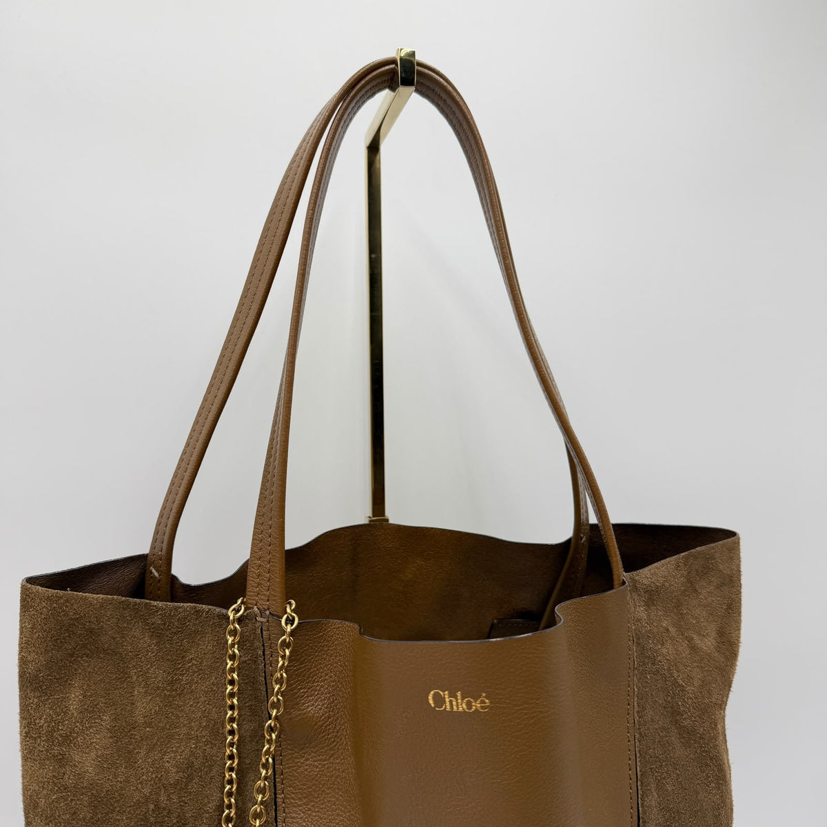 Chloé Spin Tote Suede and Grained Buffalo