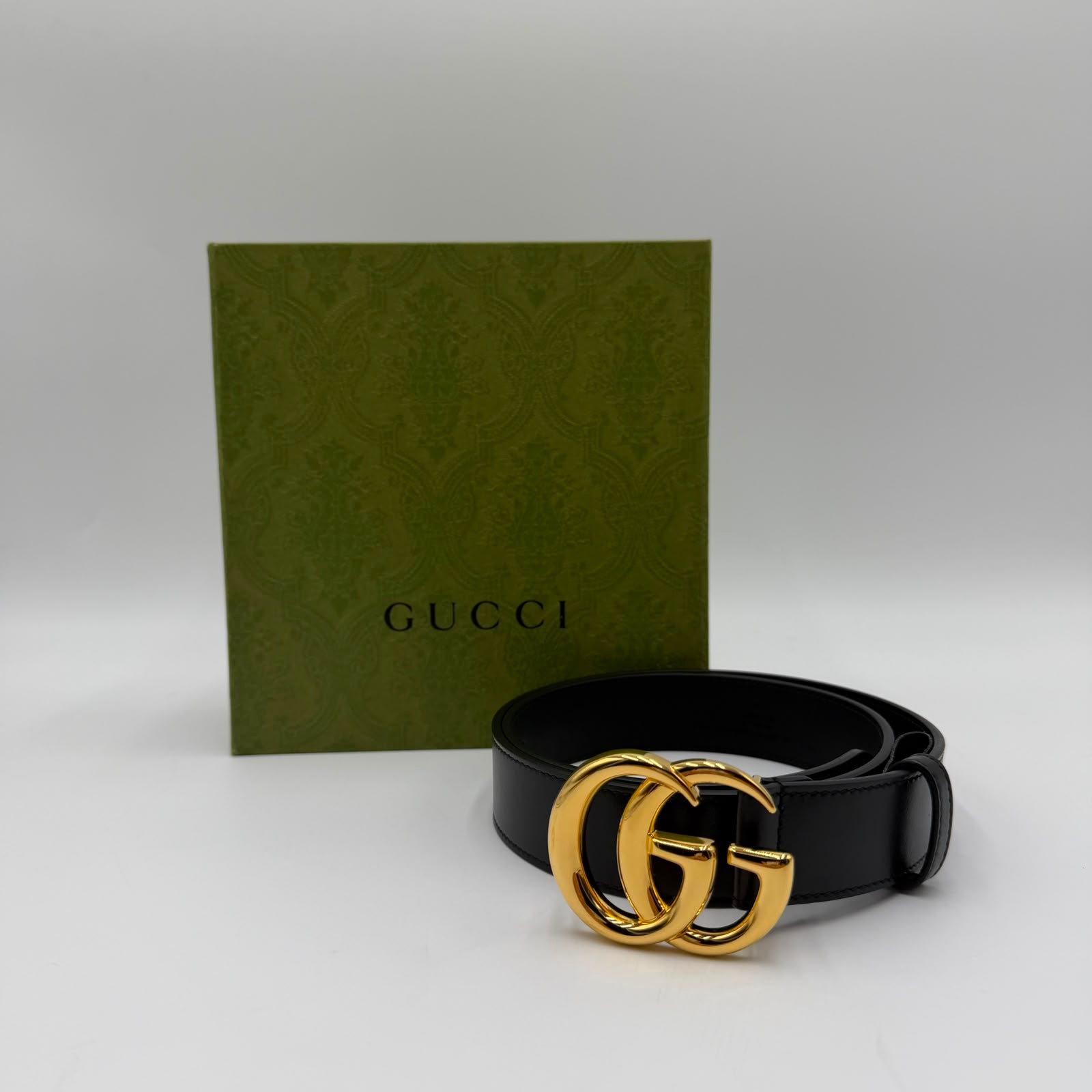 Cinturón ancho de piel Gucci