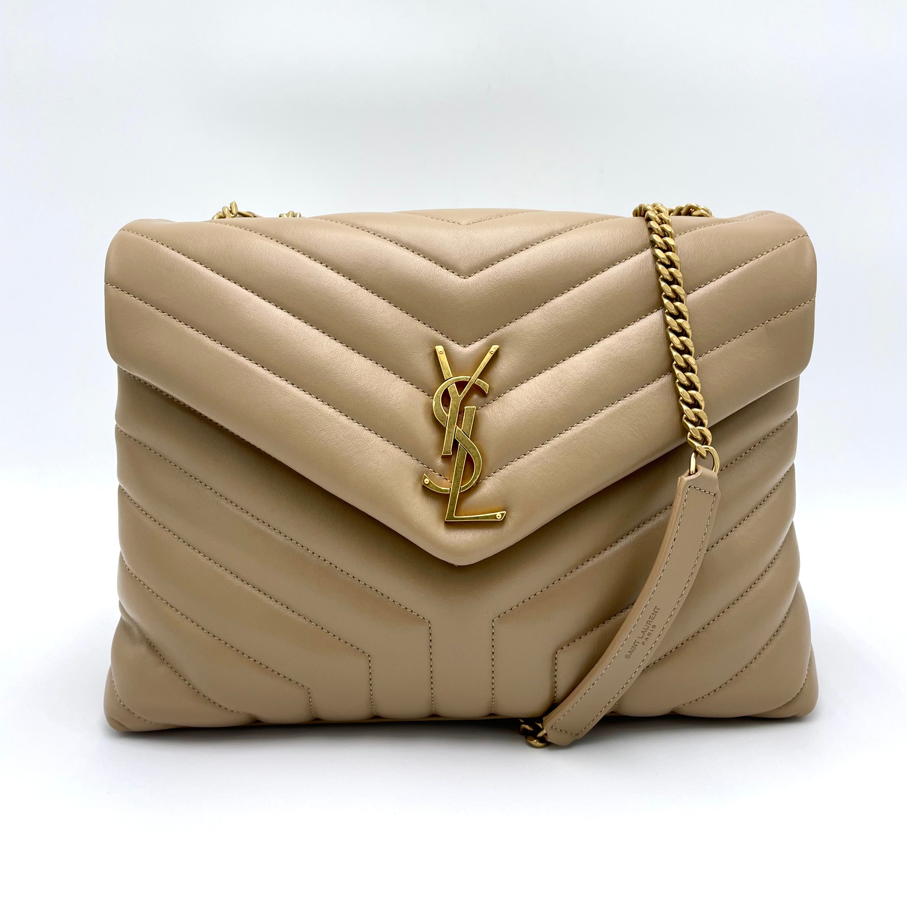 Saint Laurent Loulou Medium Dark Beige