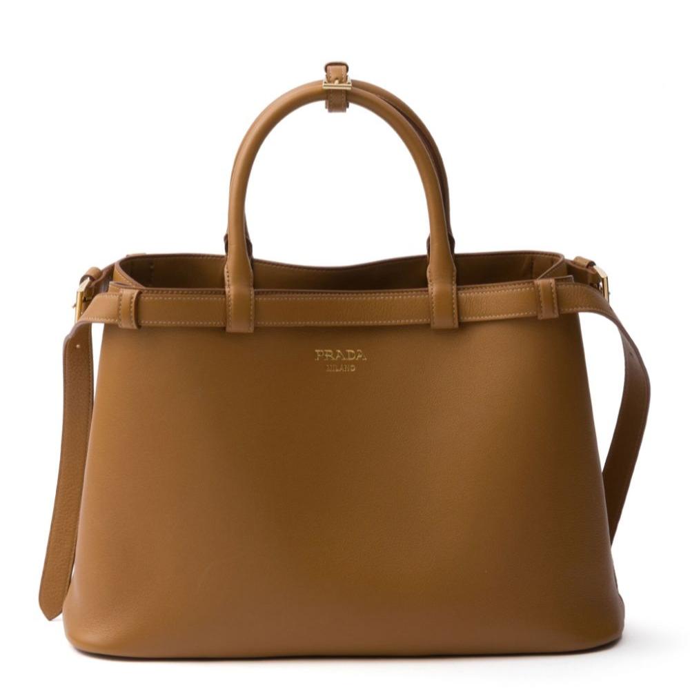 Prada Buckle Medium leather handbag with belt