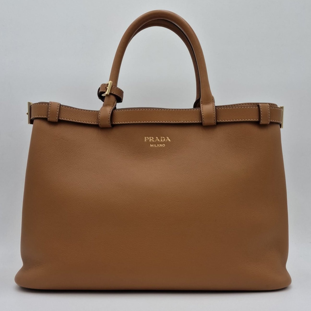 Prada Buckle Medium leather handbag with belt