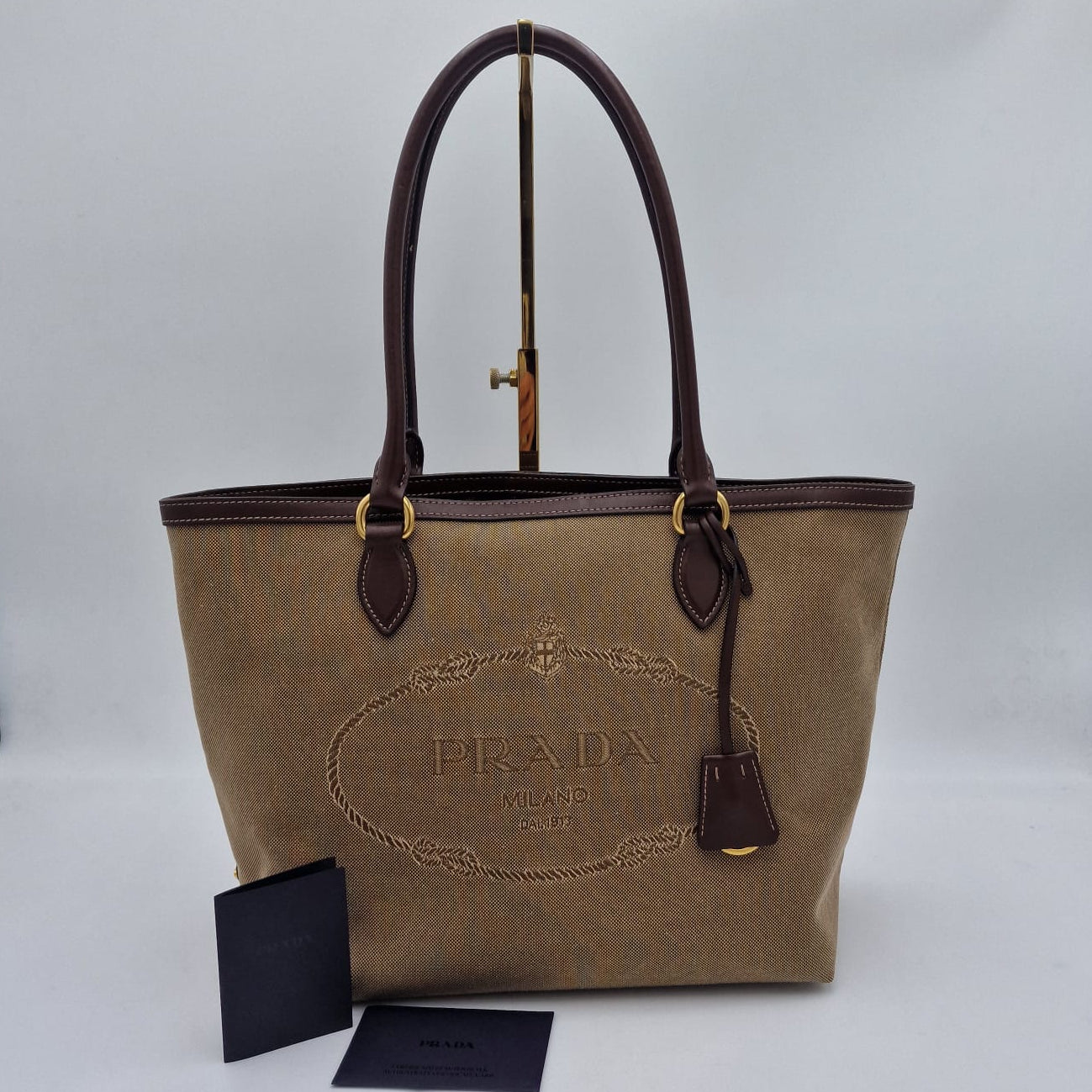 Prada Logo Canvas Tote