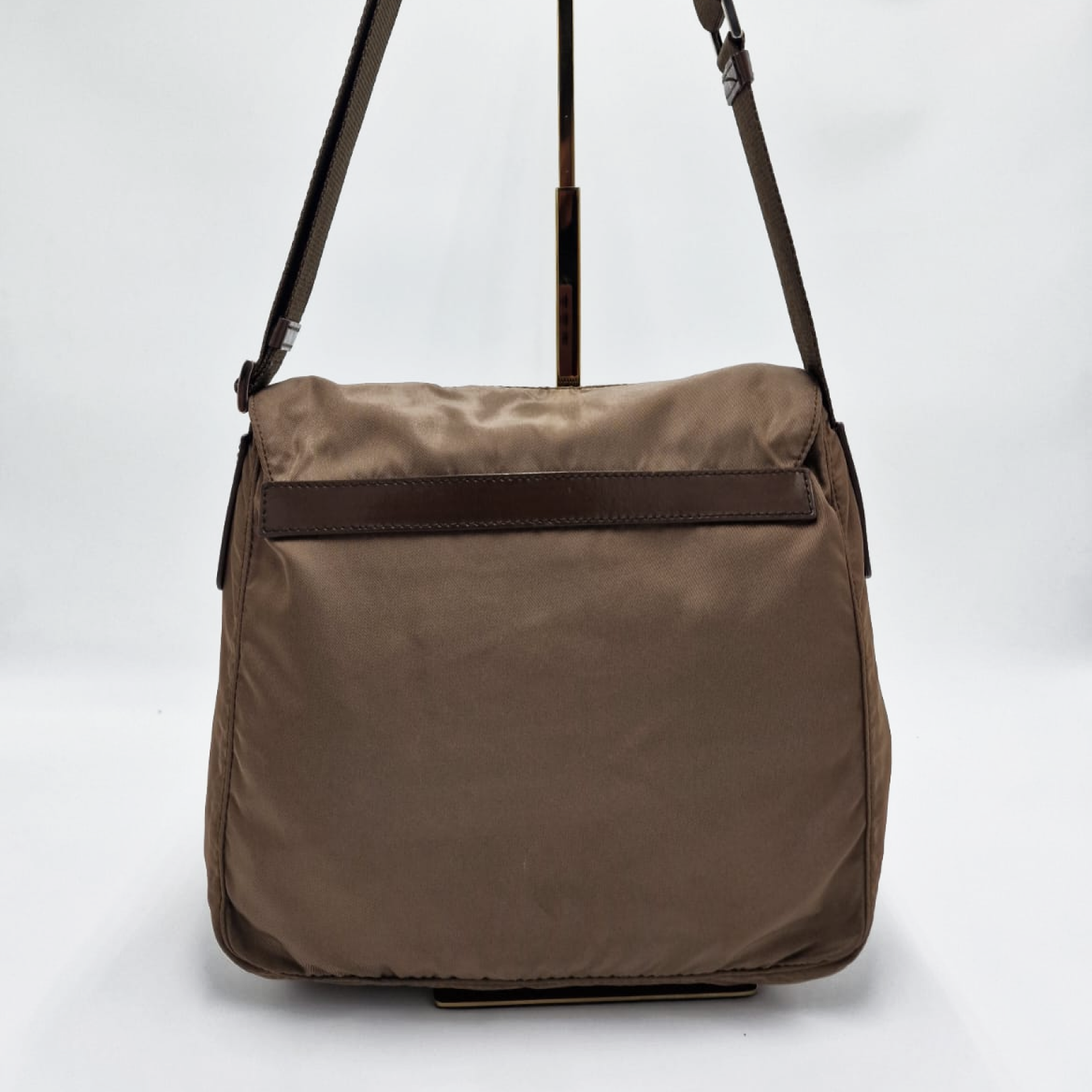 Prada Beige Brown Nylon Messenger Bag
