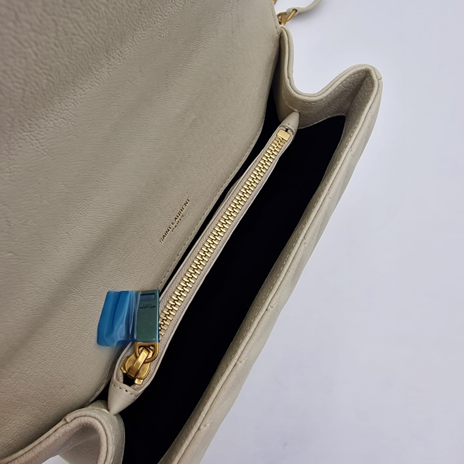 Saint Laurent College Medio Blanco Vintage