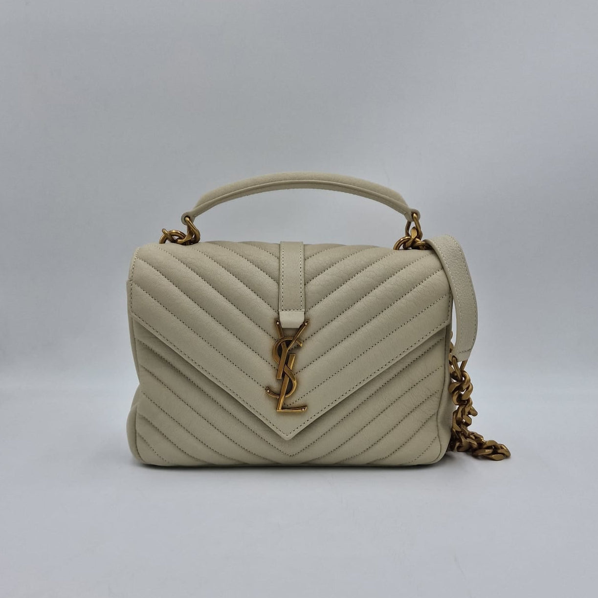 Saint Laurent College Medio Blanco Vintage