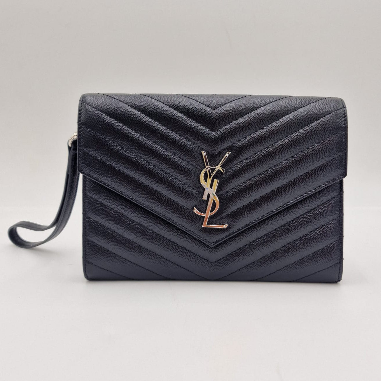 Saint Laurent New Pouch Monogram Clutch