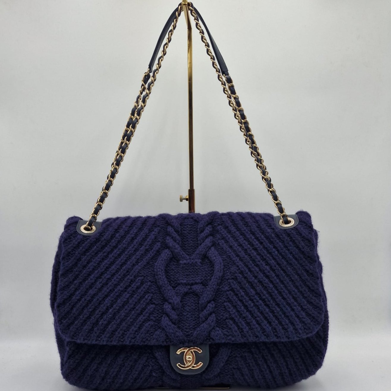 Chanel Knit Flap Large Bag