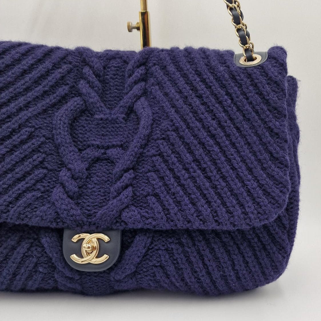 Chanel Knit Flap Large Bag