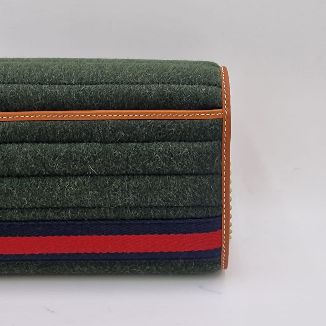Gucci GG Marmont Striped Wool and Leather