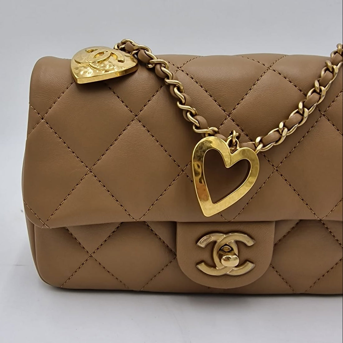 Chanel Mini Rectangular Heart Charms Flap Bag