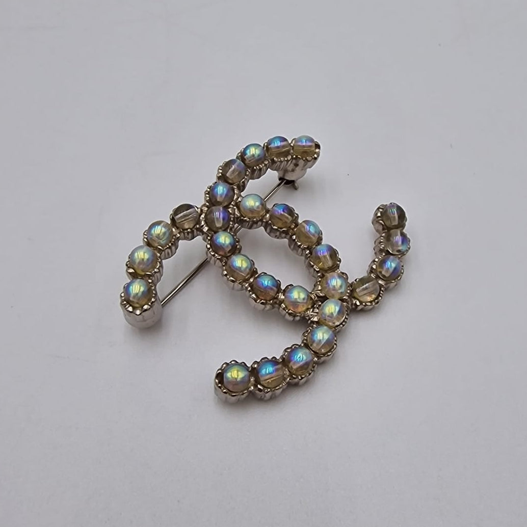 Chanel Glass Pearl CC Brooch