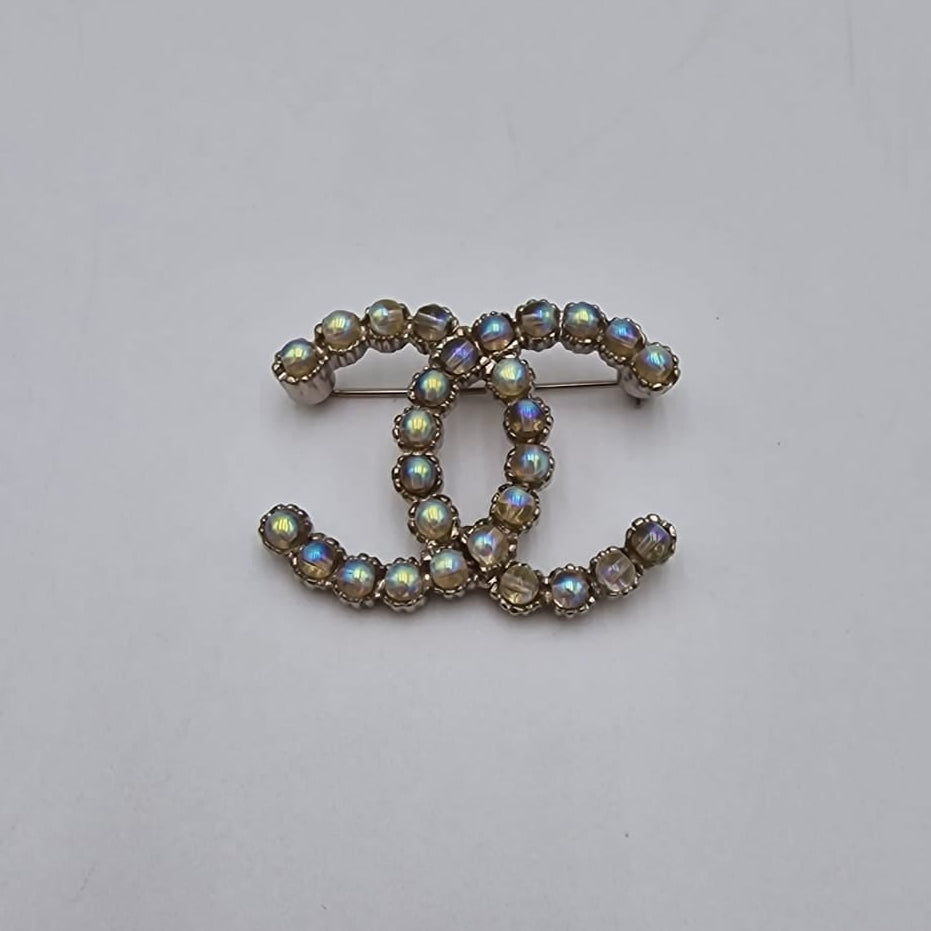 Chanel Glass Pearl CC Brooch