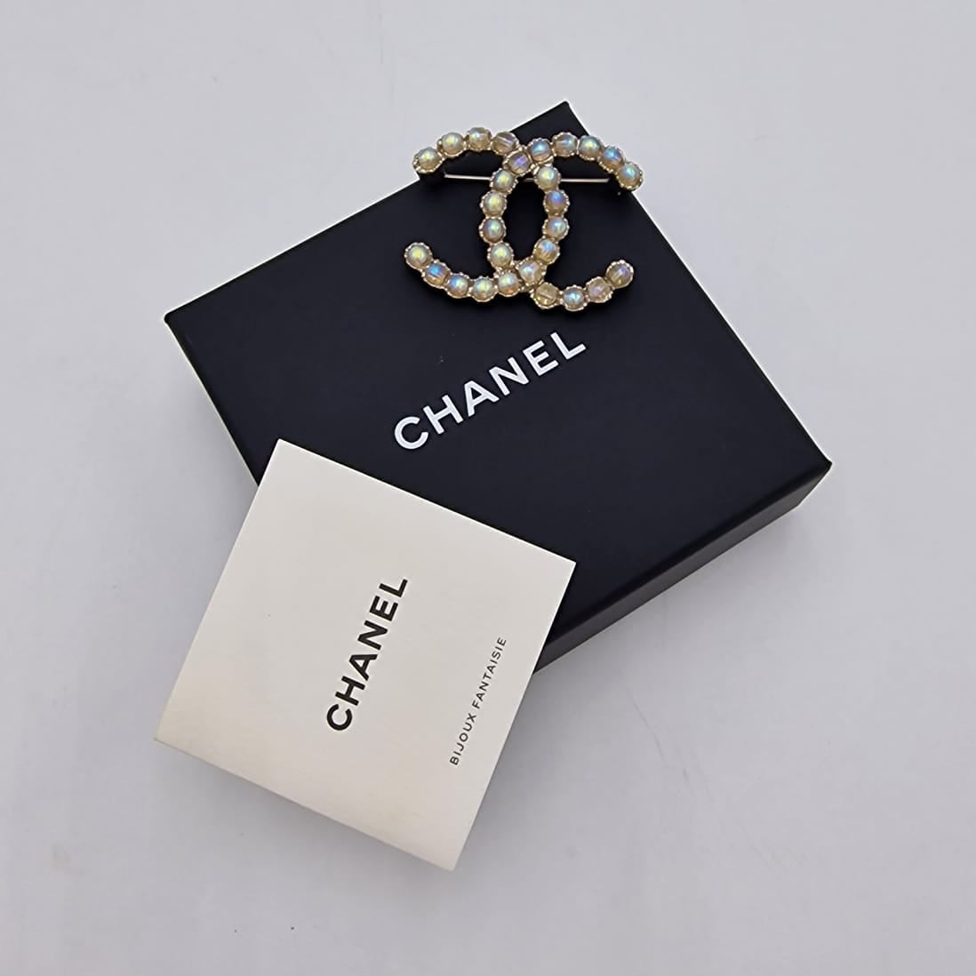 Chanel Glass Pearl CC Brooch