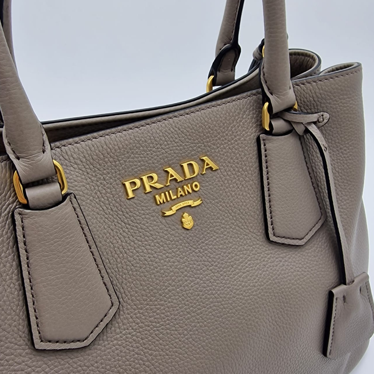 Prada Bolso Tote Daino Vitello Azul