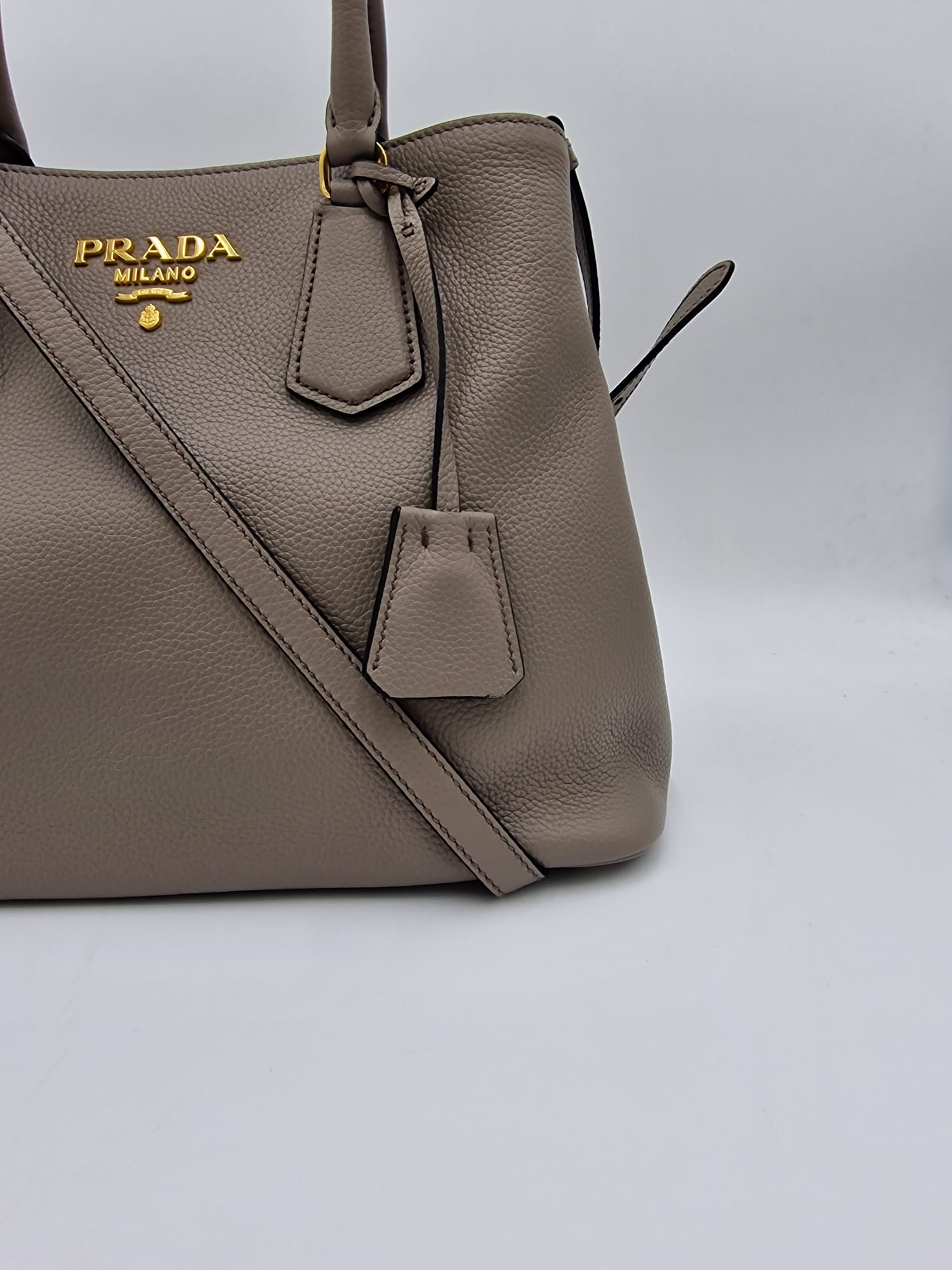 Prada Bolso Tote Daino Vitello Azul