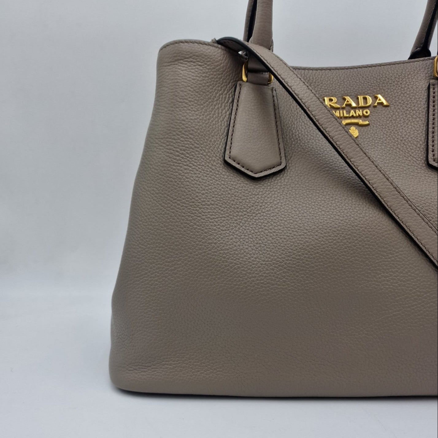 Prada Bolso Tote Daino Vitello Azul
