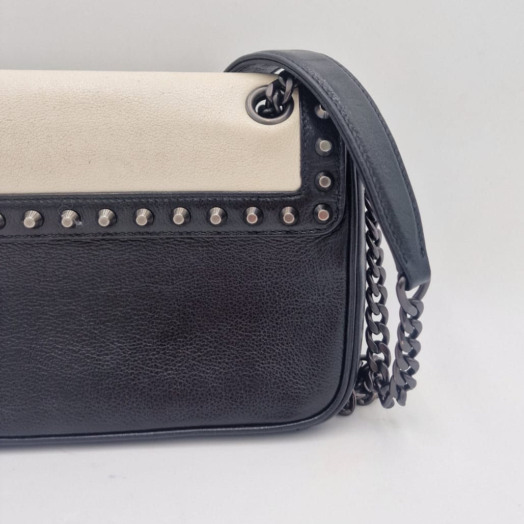 Prada Glace Calfskin Studded Crossbody Bag