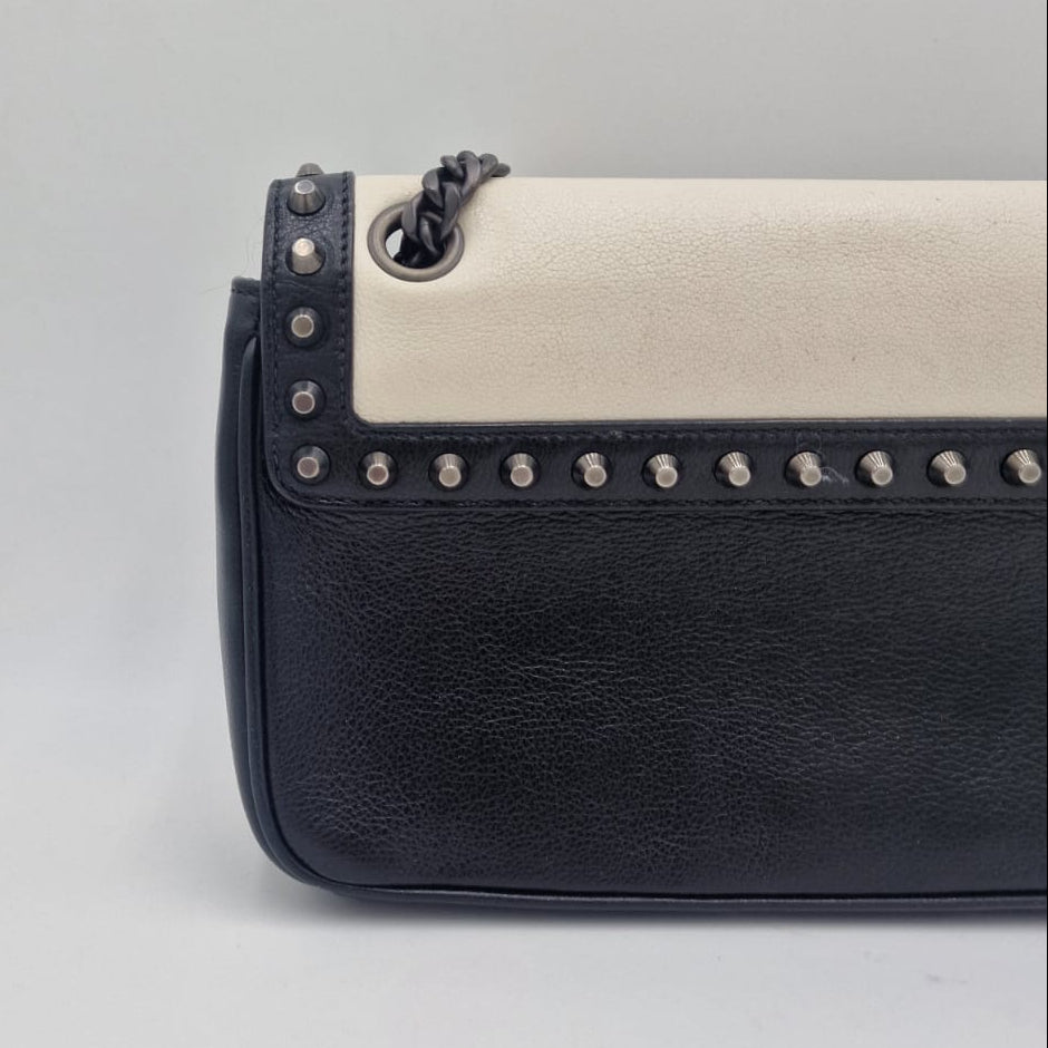 Prada Glace Calfskin Studded Crossbody Bag
