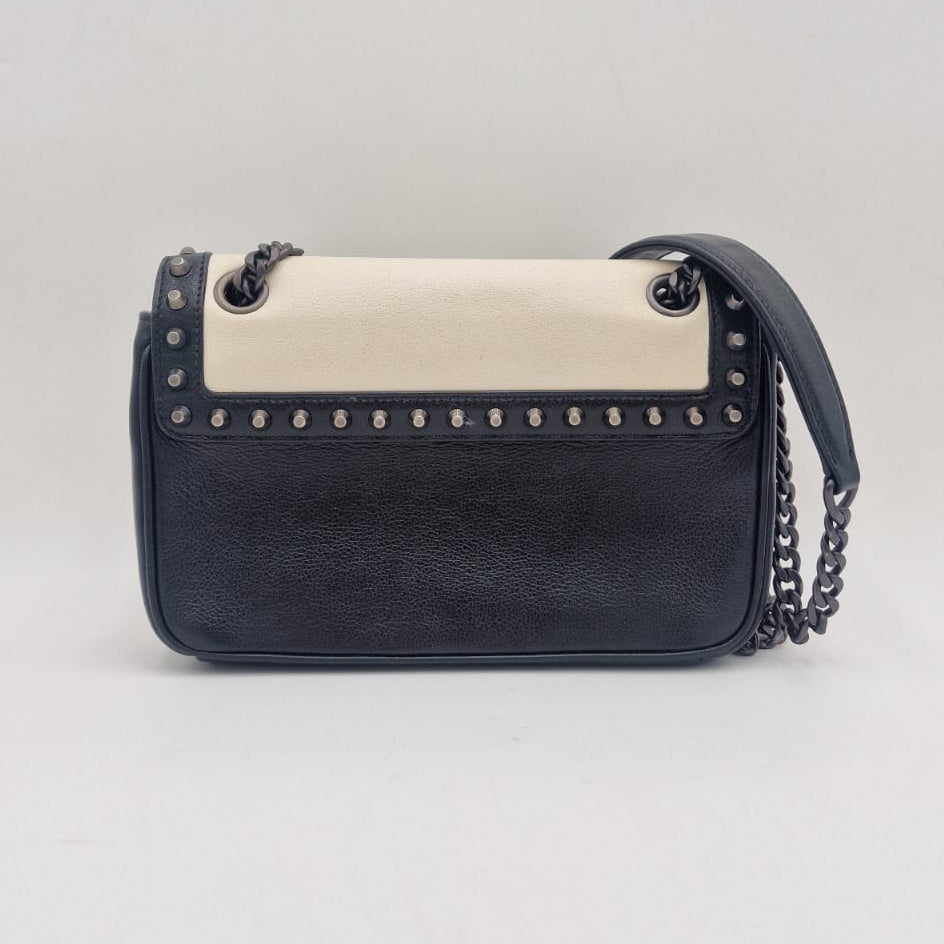 Prada Glace Calfskin Studded Crossbody Bag