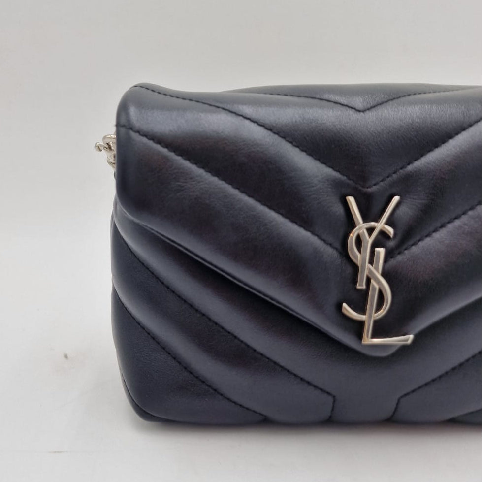 Saint Laurent Loulou Toy Leather Bag Silver