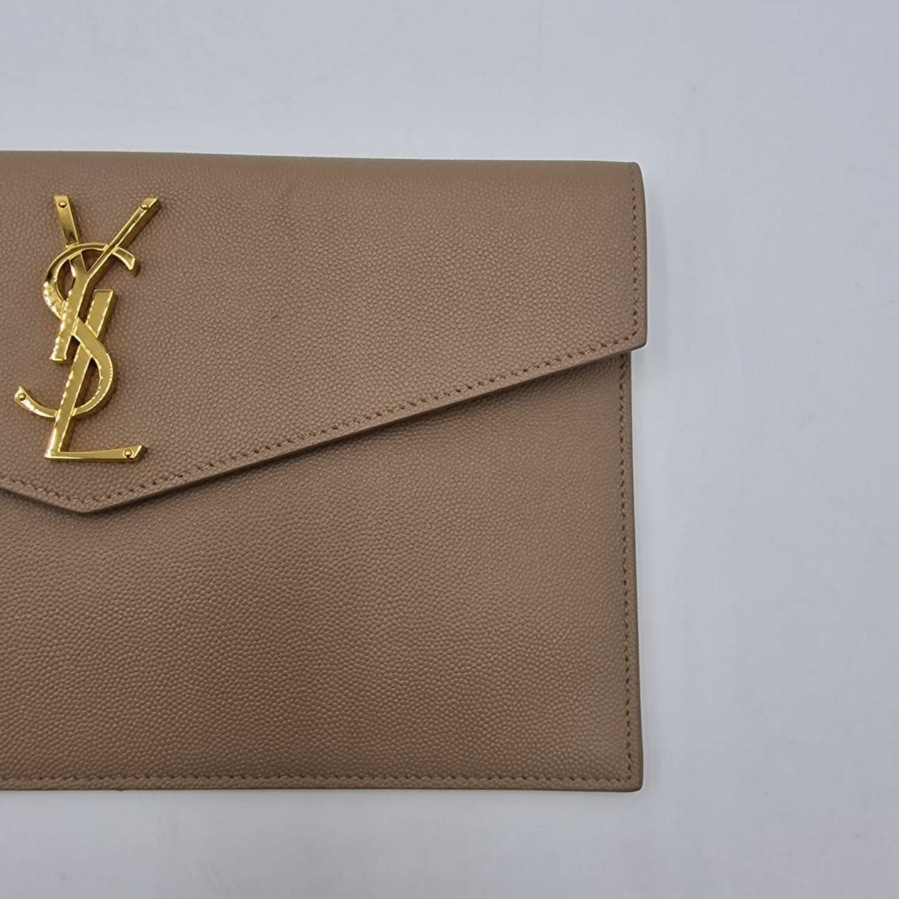 Saint Laurent Uptown Clutch Taupe