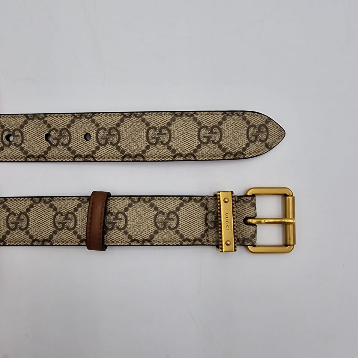 Gucci GG Supreme Monogram Leather Belt