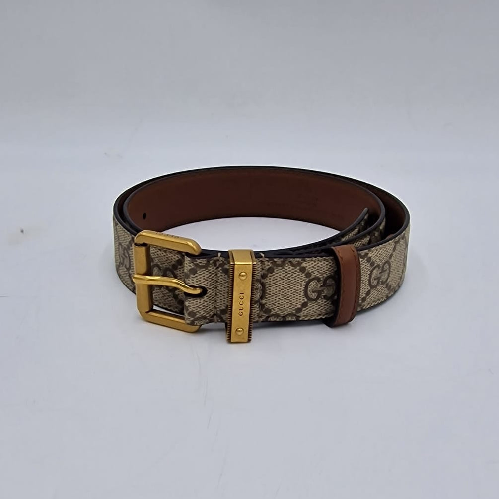 Gucci GG Supreme Monogram Leather Belt