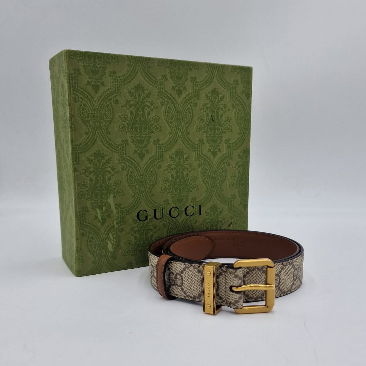 Gucci GG Supreme Monogram Leather Belt